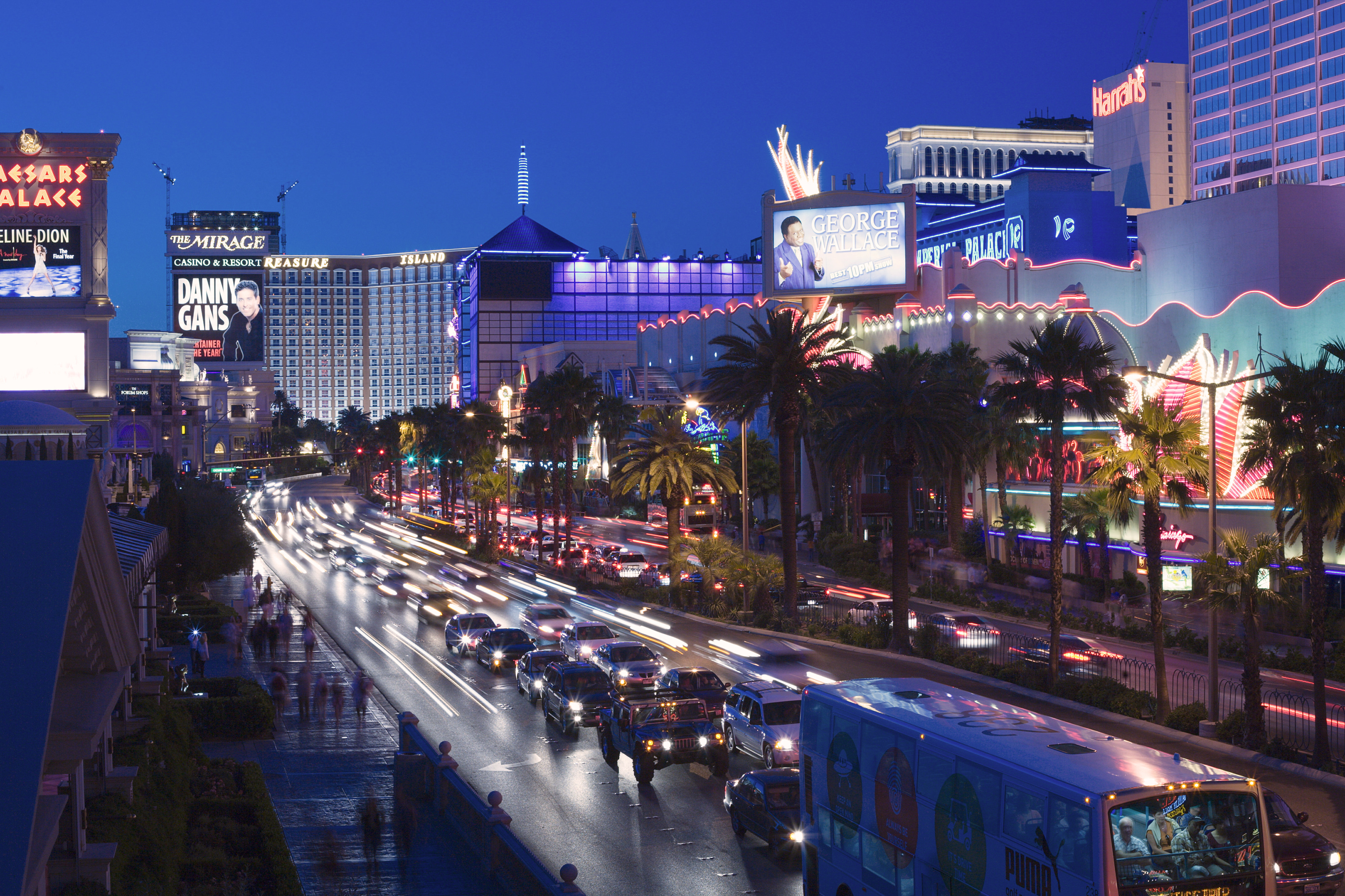 Kända paradgatan The Strip i Las Vegas